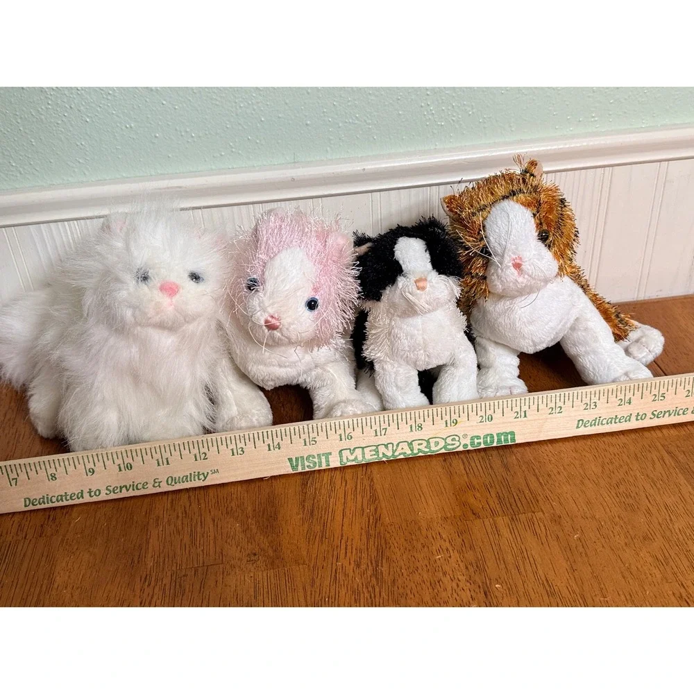 Webkinz Cats Kittens Lot of 4 Pink White Striped Small‎ Medium No Codes